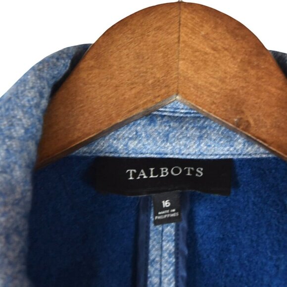 Talbots Blue Wool Blazer Size 16 Preppy Classic Very Great Condition - Picture 2 of 7